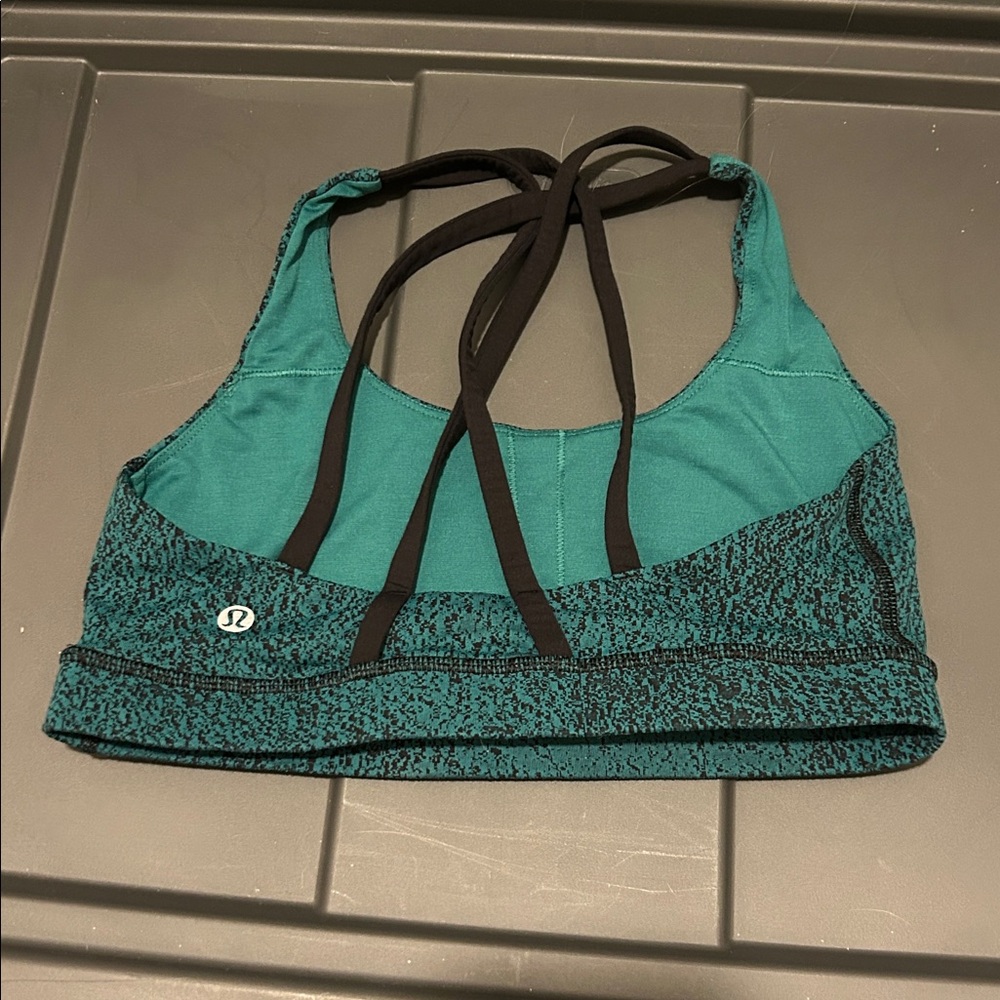 ☑️lululemon athletica Teal and Black Sports Bra - Picture 4 of 6